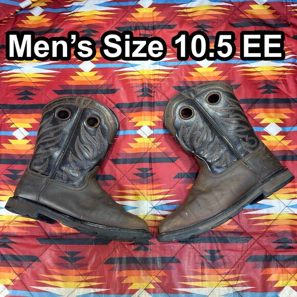 Ariat Groundwork Steel Toe Mens 10.5 EE Brown Wide Square Toe Work Boot 11” main image 4